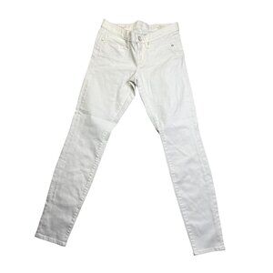 Women's White Mid-Rise Skinny Jeans Size 6 By Lilly Pulitzer
